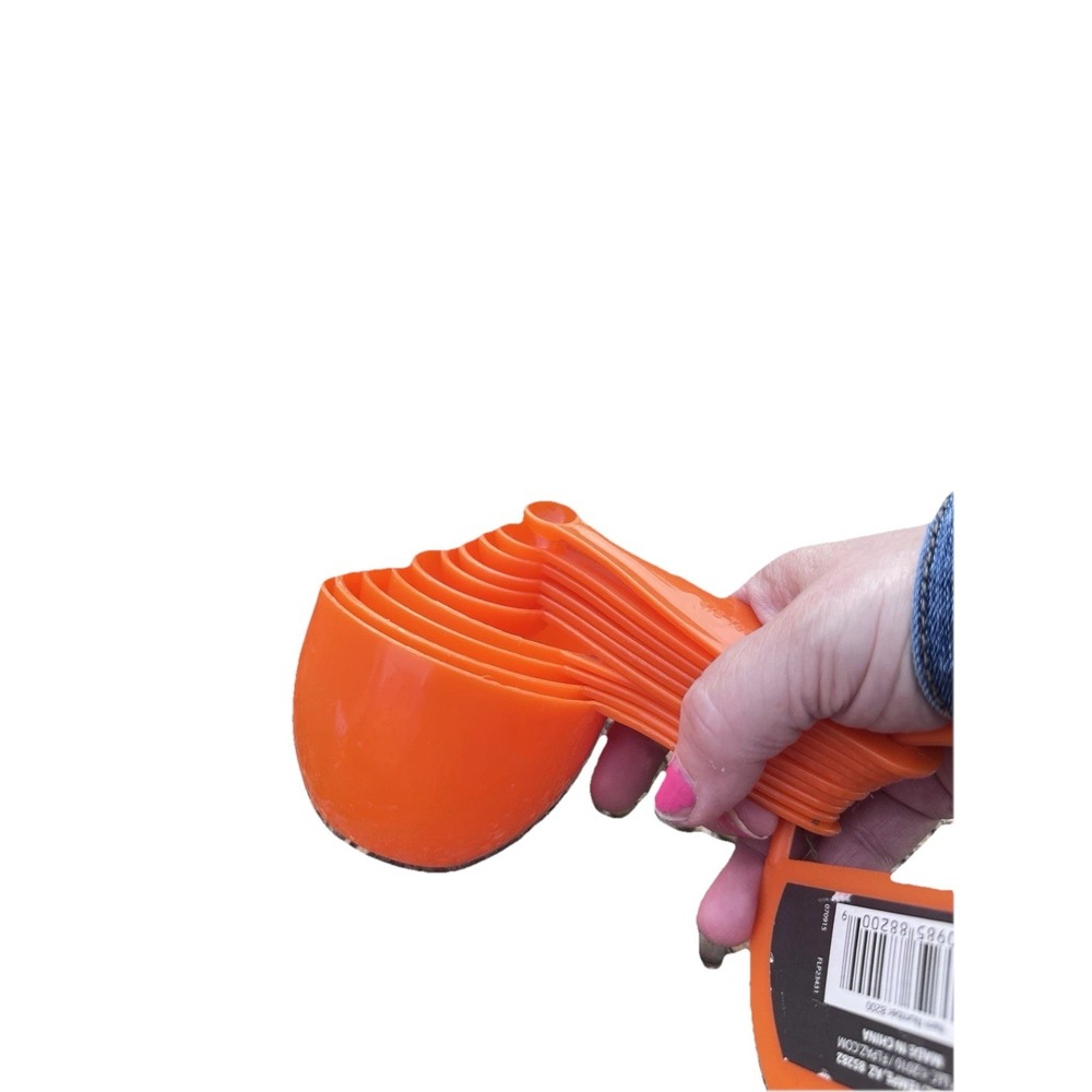 Cook's Kitchen Orange Measuring Cup Spoon Set, 10-Piece,‎ 1/8 Teaspoon to 1 Cup